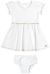 Conjunto Glinny Vestido Malha Poá Texturizada / Calcinha Cotton Branco