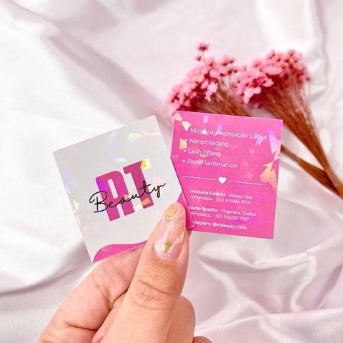 Cartão Mini, com Laminação Holográfico