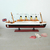 Miniatura de barco de madeira com alças para decoração, barco final para sala - Blanche
