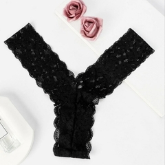 Calcinha Fio Dental Lingerie Renda Sexy Confortável - comprar online