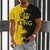 Camiseta de manga curta com decote em O masculina, top com letra rei, roupa casu - Zilion Store