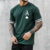 Imagem do Camiseta de manga curta com decote em O masculina, top com letra rei, roupa casu