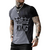 Camiseta de manga curta com decote em O masculina, top com letra rei, roupa casu