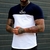 Camiseta de manga curta com decote em O masculina, top com letra rei, roupa casu - comprar online