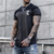 Camiseta de manga curta com decote em O masculina, top com letra rei, roupa casu