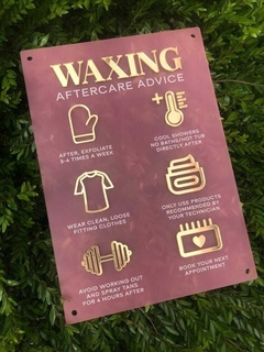 LETRERO WAXING AFTERCARE