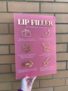 LETRERO LIP FILLER AFTERCARE