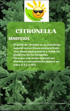 Emulsion repelente y protectora con esencia de citronella en internet