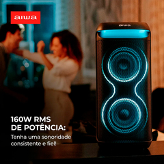 Caixa Amplificada AIWA Party Box PB08, 160W, Conexão USB, Bluetooth, RGB, AWS-PB-08 Sim na internet