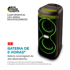 Imagem do Caixa Amplificada AIWA Party Box PB08, 160W, Conexão USB, Bluetooth, RGB, AWS-PB-08 Sim