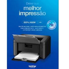 Impressora Laser Brother DCP-L1632W Monocromática, Wi-fi Direct 110V - loja online