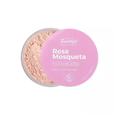 Pó Solto Rosa Mosqueta Efeito Matte Aveludado Face Beautiful
