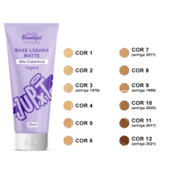 Base Líquida Matte Jupx Tons Claros do 01 ao 04 Face Beautiful - Nalu Make