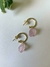Brinco Mini Argola Quartzo Rosa - comprar online
