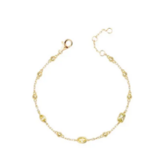 Pulseira Oval Cravação Inglesa Navete e Retângulo B de Ouro na internet