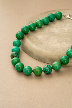 Colar Pedras Redondas 15m Turquesa Verde Tam. 40 na internet