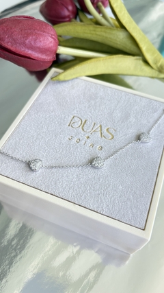 PULSEIRA 3 CORAÇÕES CRAVEJADOS - comprar online