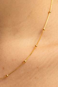 Colar bolinhas com banho de ouro - comprar online