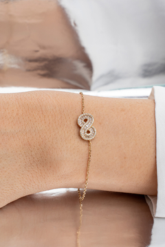 PULSEIRA ELOS PORTUGUESES INFINITO CRAVEJADO B.OURO na internet