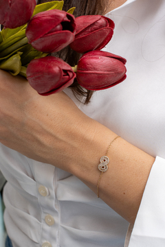 PULSEIRA ELOS PORTUGUESES INFINITO CRAVEJADO B.OURO - comprar online