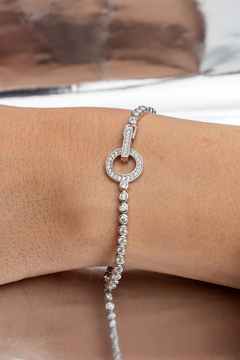 Pulseira riviera 2mm 4 garras 17cm fecho redondo cravejado na internet