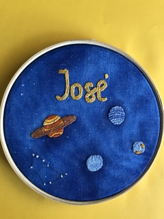 Dupla de bastidor com Aquarela e Bordado - 16 cm na internet