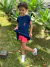 Imagem do SHORT SAIA INFANTIL MARINHO COM LARANJA NEON