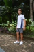 Camiseta masculina branca com listra lateral - comprar online