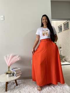 Conjunto Tee saia com cinto