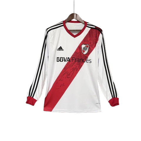 Camisa Retrô River Plate I 2013/14 - Torcedor Adidas Masculina - Branca com faixa vermelha - Manga longa - comprar online