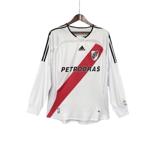 Camisa Retrô River Plate I 2006/07 - Torcedor Adidas Masculina - Branca com faixa vermelha - Manga longa - comprar online