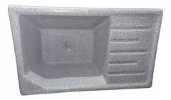 Pileta Reforzada Lavadero Fibra Simil Marmol 75cm Detalle