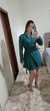 VESTIDO ALFAIATARIA TRANSPASSADO VERDE MILITAR DETALHE PLISSADO