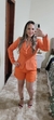 SHORT ALFAIATARIA LARANJA MODELO ZARA