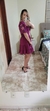 VESTIDO ROXO com lindo BORDADO NAS MANGAS - comprar online