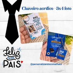Chaveiro foto 3x4 acrílico