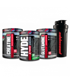 COMBO - Pré Treino Hyde Extreme 30 Doses + Glutamina 100% Pure 300g + Creatina 100% Pure 200g + Coqueteleira 600ml - Prosupps