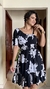 Vestido Floral preto nula manga