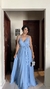 Vestido longo azul na internet