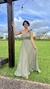 Vestido longo nula manga verde oliva