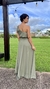 Vestido longo nula manga verde oliva - comprar online