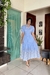 Vestido Selene bordado 3D - Azul - loja online