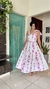 Vestido longo floral tricoline