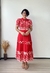 Vestido midi botões funcionais