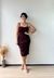 VESTIDO MIDI LUREX - MARSALA