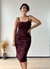 VESTIDO MIDI LUREX - MARSALA