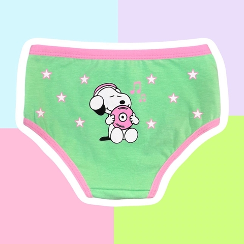 Calcinha Infantil Snoopy Verde