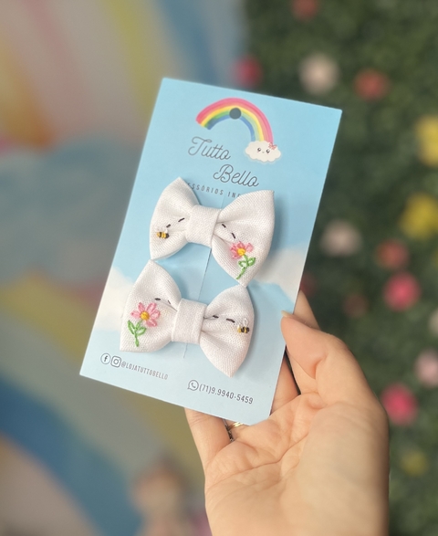 Par de Laço de linho bordado P - comprar online