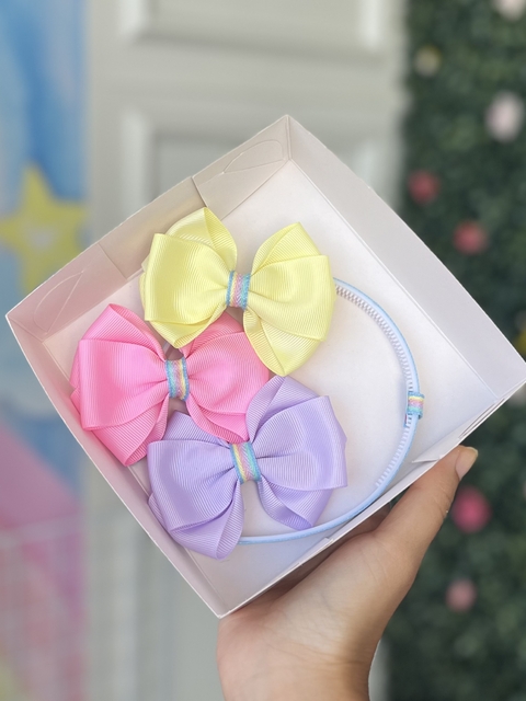 Kit de Laços + Tiara com suporte