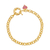 Pulseira em elo português com pingente coração